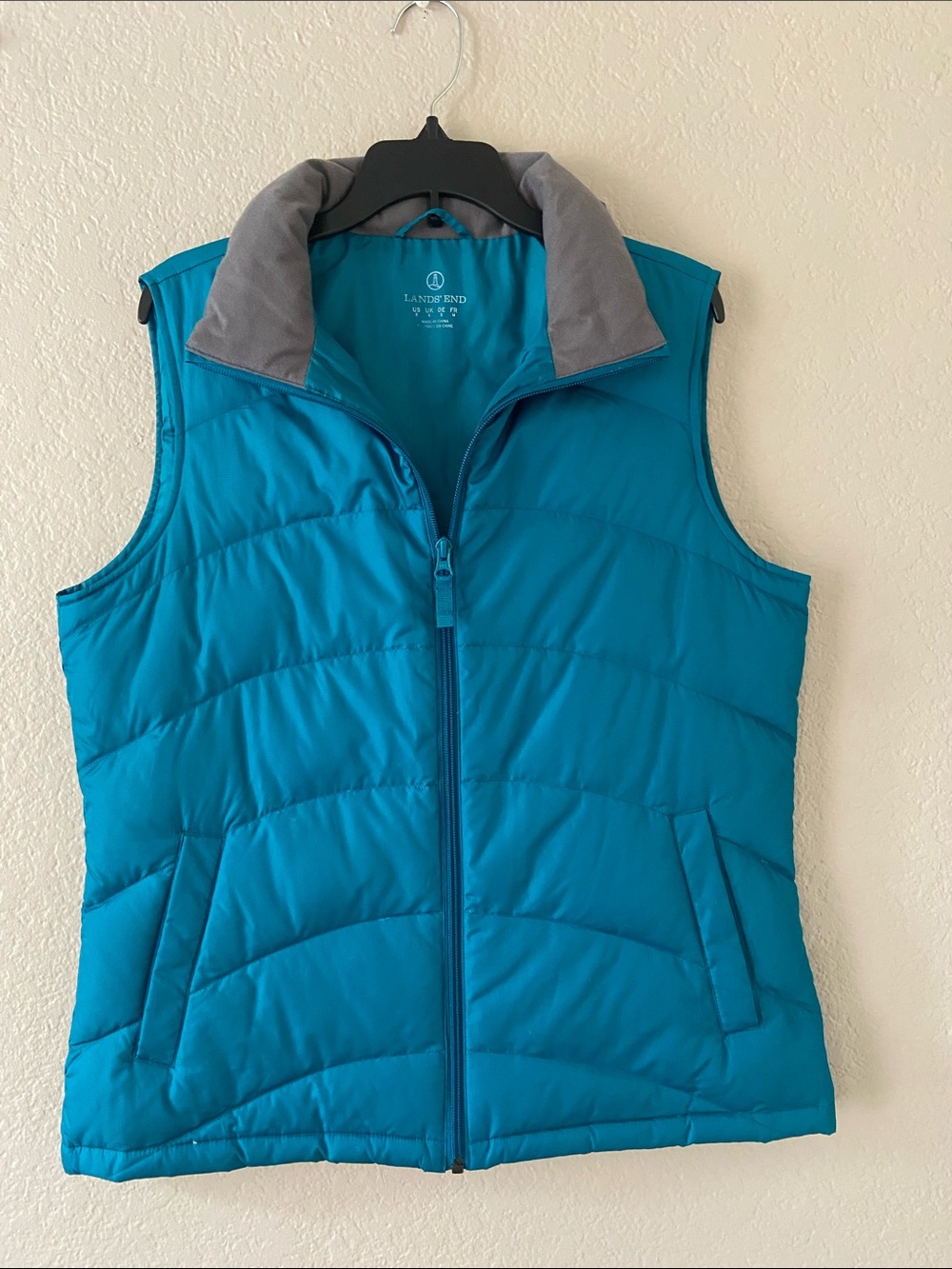 Women’s Turquoise lightweight puffer vest, Lands End, size S - Picture 1 of 16